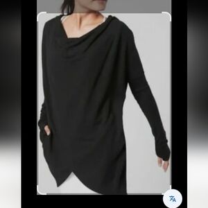 Women's  Black Athleta Purana Wrap Hoodie Size Small